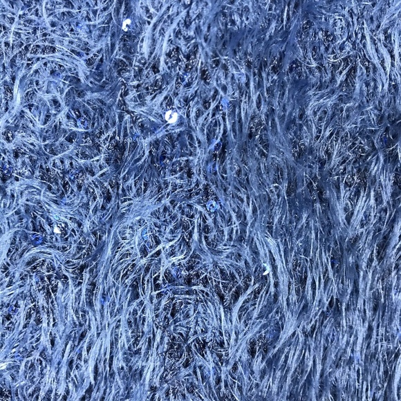 olivia m. Faux Fur Sequined Hi Low Sweater Stripe - Picture 4 of 8